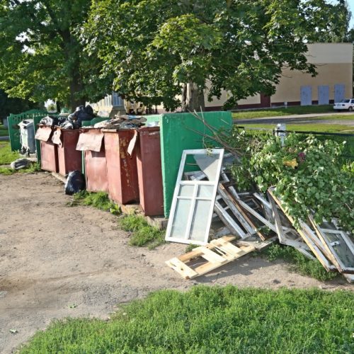 Площадки для сбора мусора в Шклове превращаются в склады строительных и растительных отходов. Что делать?